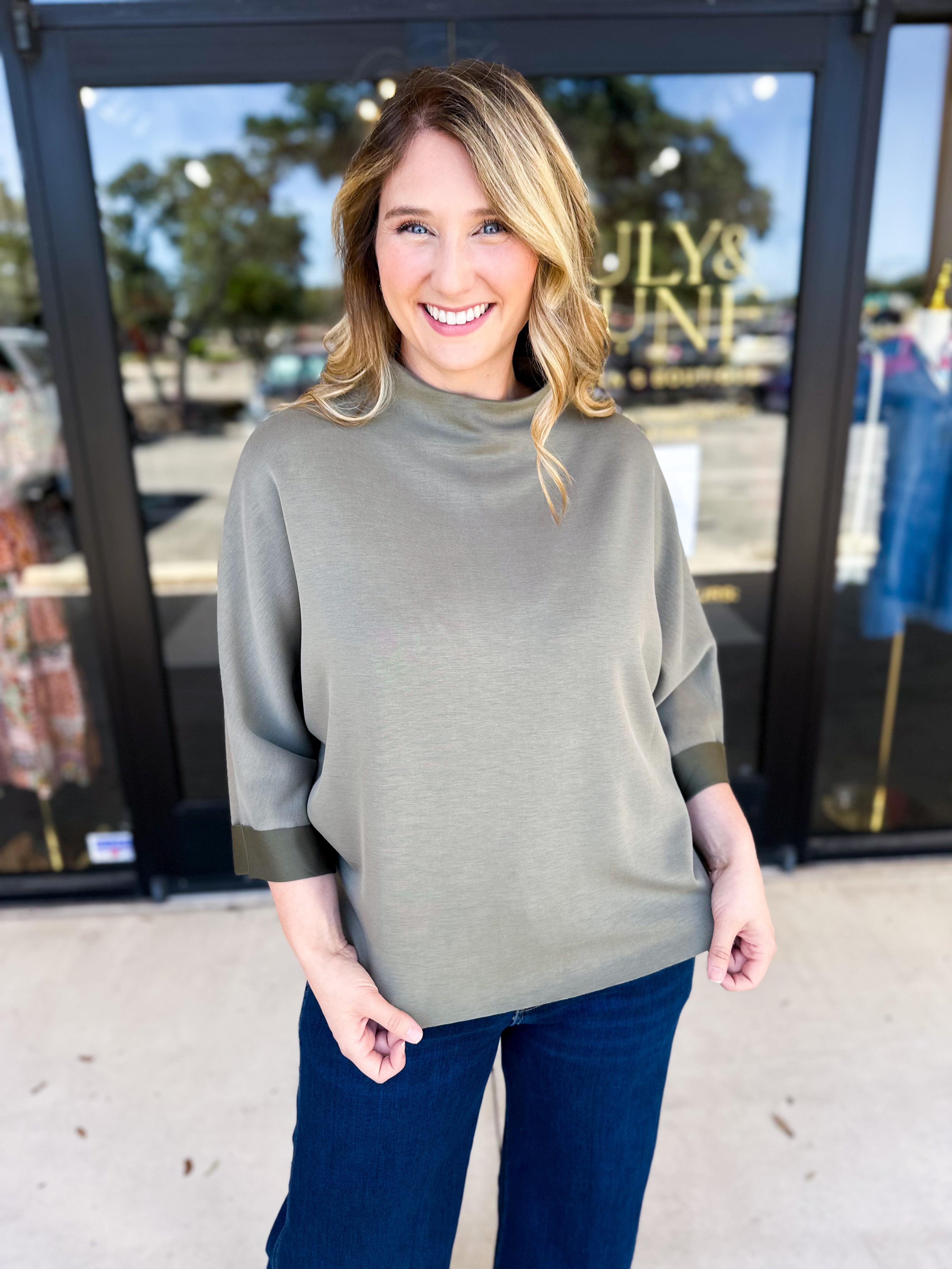 Softest Washed Olive Tee-210 Casual Blouses-FATE-July & June Women's Fashion Boutique Located in San Antonio, Texas