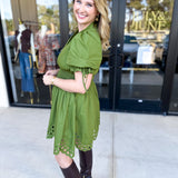 The Adeline Mini Dress - Olive-510 Mini-ENTRO-July & June Women's Fashion Boutique Located in San Antonio, Texas