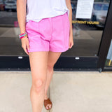 Upscale Shorts - Pink-410 Shorts/Skirts-ENTRO-July & June Women's Fashion Boutique Located in San Antonio, Texas