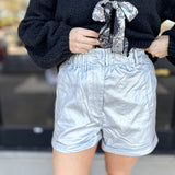 The Chic Party Short - Silver-410 Shorts/Skirts-SKIES ARE BLUE-July & June Women's Fashion Boutique Located in San Antonio, Texas