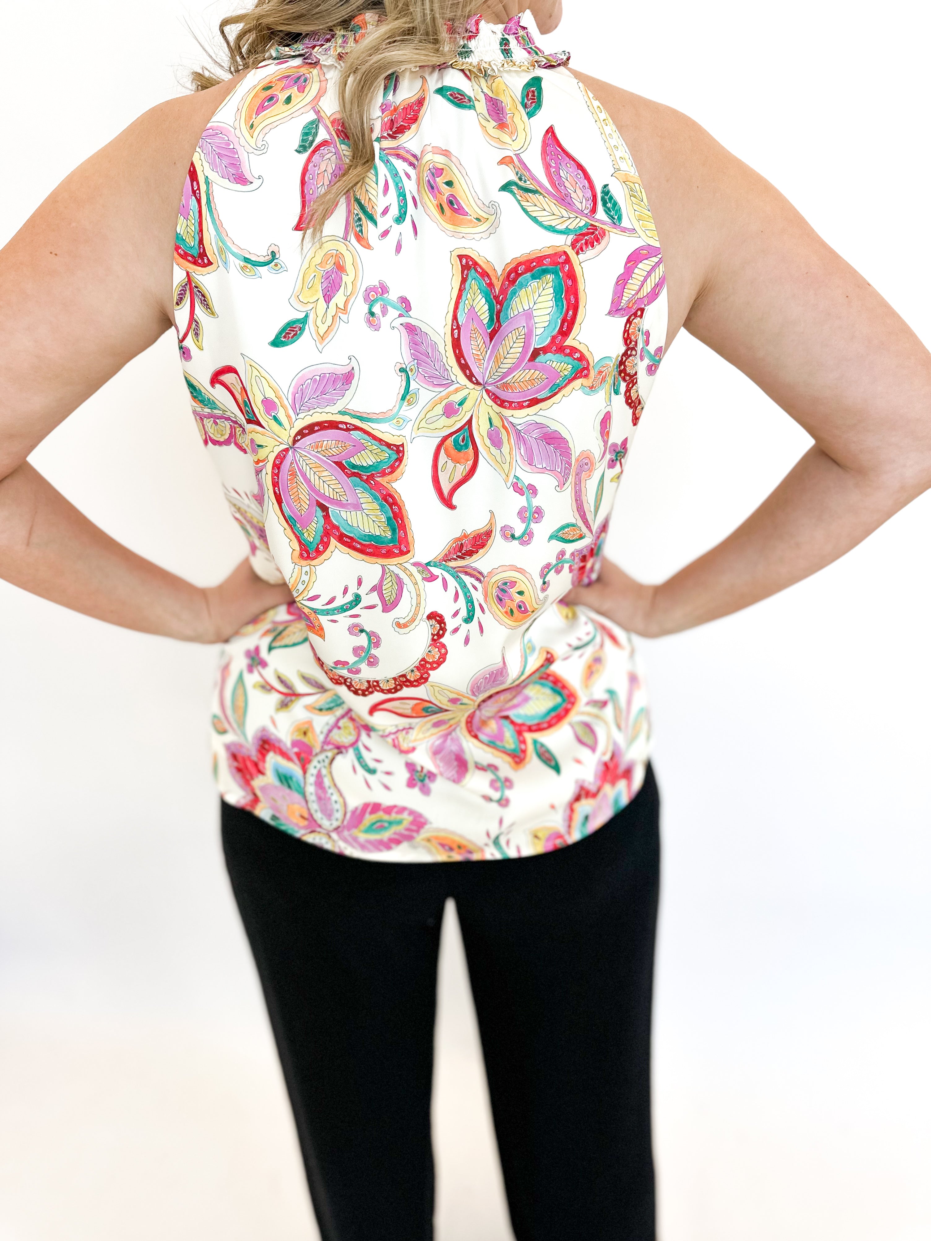 Paisley & Floral Cami - THML-200 Fashion Blouses-THML-July & June Women's Fashion Boutique Located in San Antonio, Texas