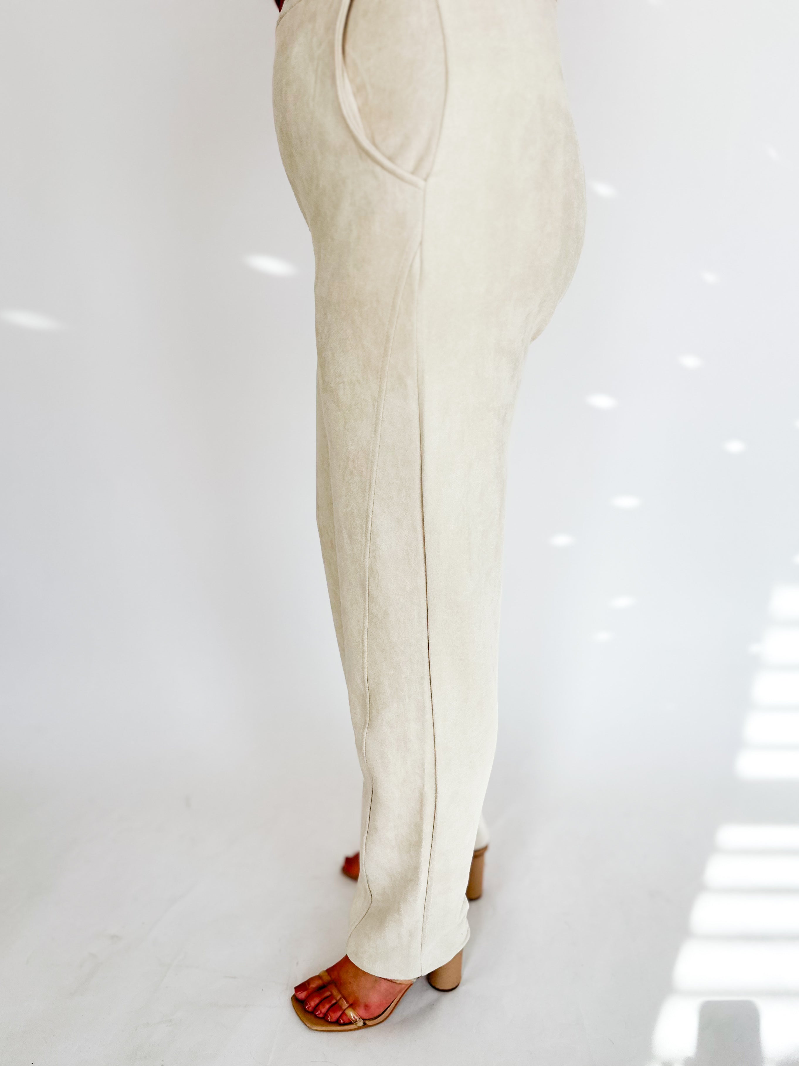 Chic Trousers - Cream-400 Pants-ALLIE ROSE-July & June Women's Fashion Boutique Located in San Antonio, Texas