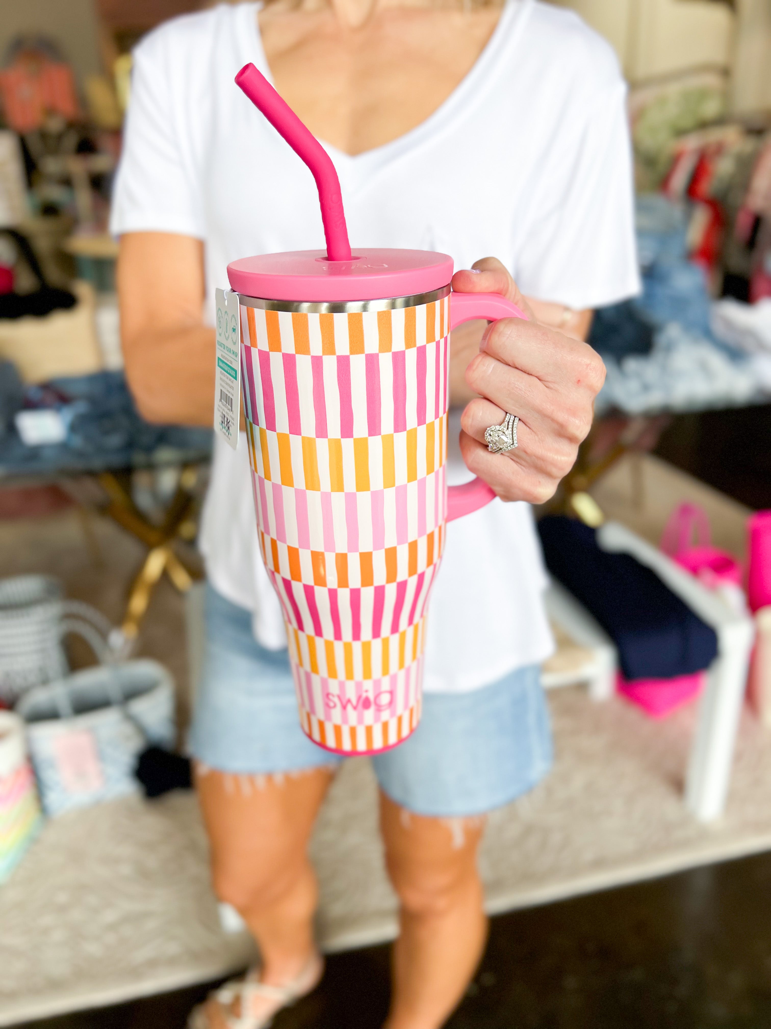 SWIG - Sherbet Stripe Mega Mug (40oz.)-140 Gifts + Home-SWIG-July & June Women's Fashion Boutique Located in San Antonio, Texas