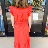 Sun Orange Midi Dress-500 Midi-PINCH-July & June Women's Fashion Boutique Located in San Antonio, Texas