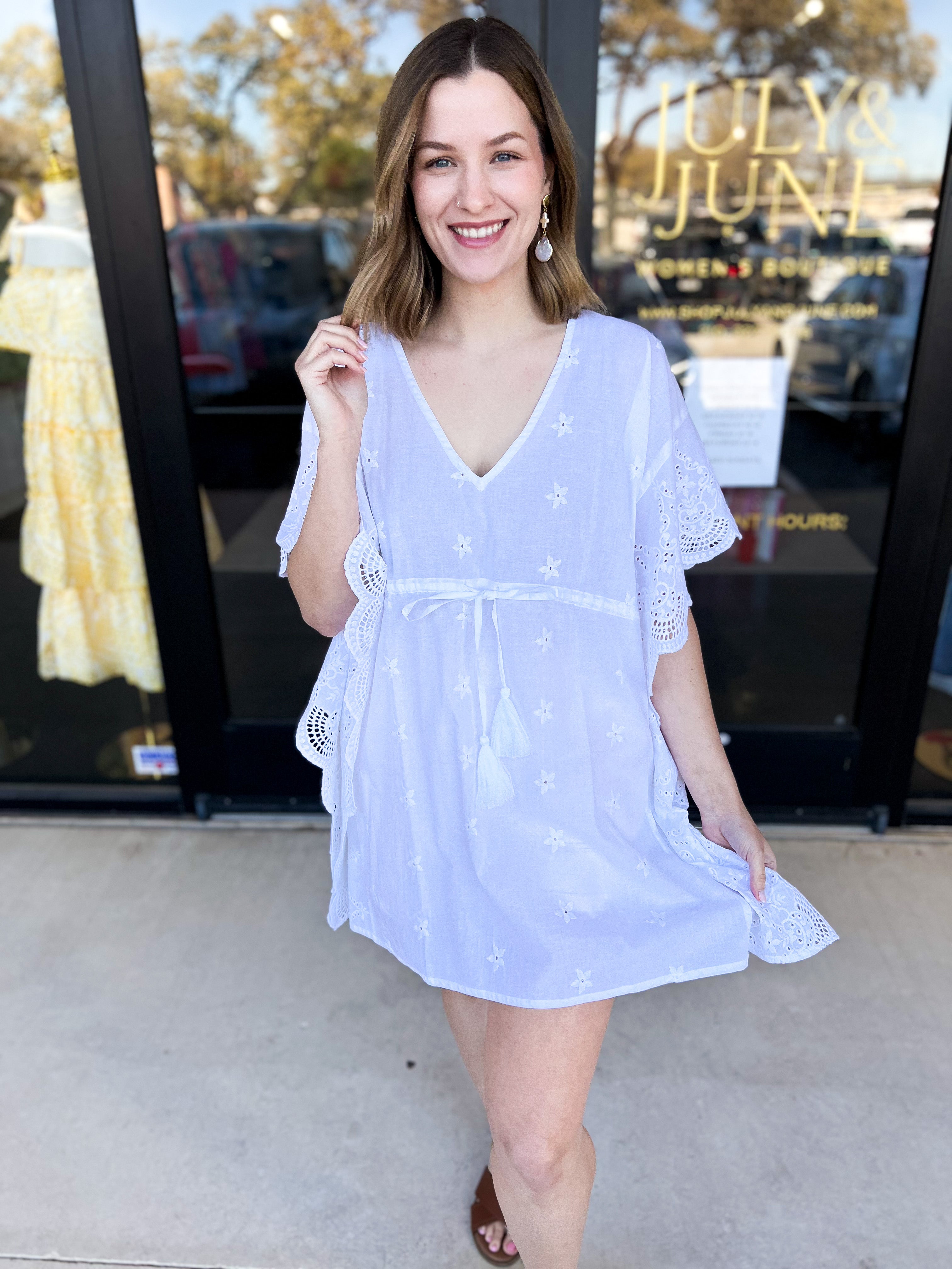 Bellissima White Cover Up-SHIRALEAH-July & June Women's Fashion Boutique Located in San Antonio, Texas