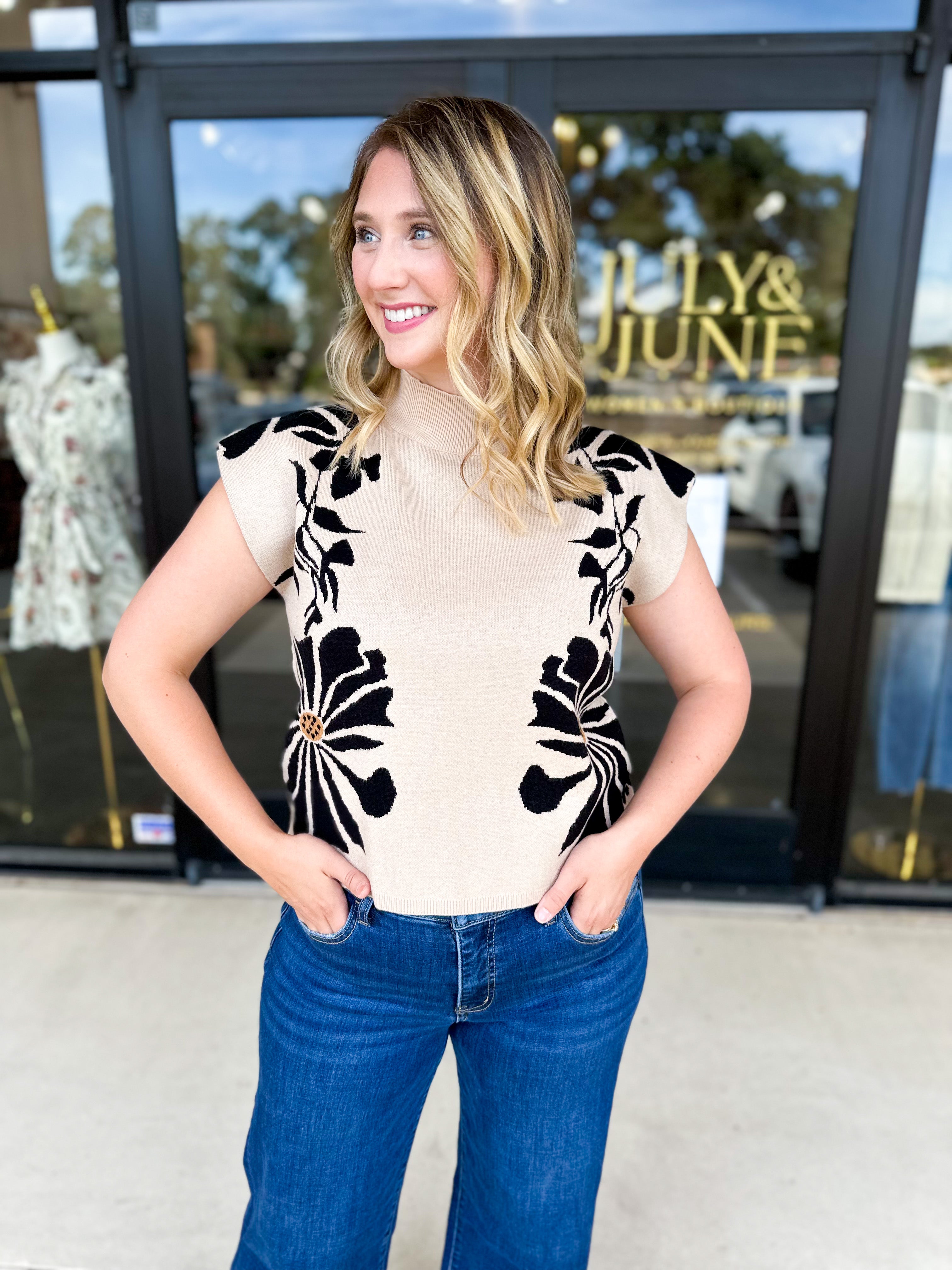 The Brea Sweater Top-230 Sweaters/Cardis-ENTRO-July & June Women's Fashion Boutique Located in San Antonio, Texas