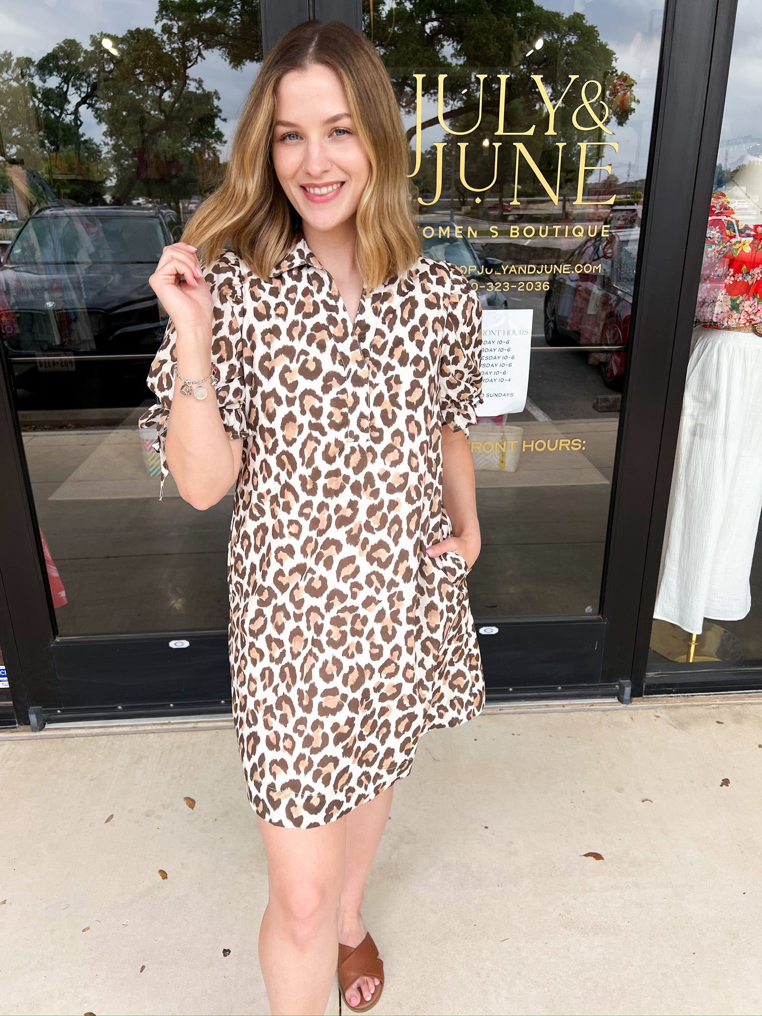 Vintage Leopard Mini Dress-510 Mini-ENTRO-July & June Women's Fashion Boutique Located in San Antonio, Texas