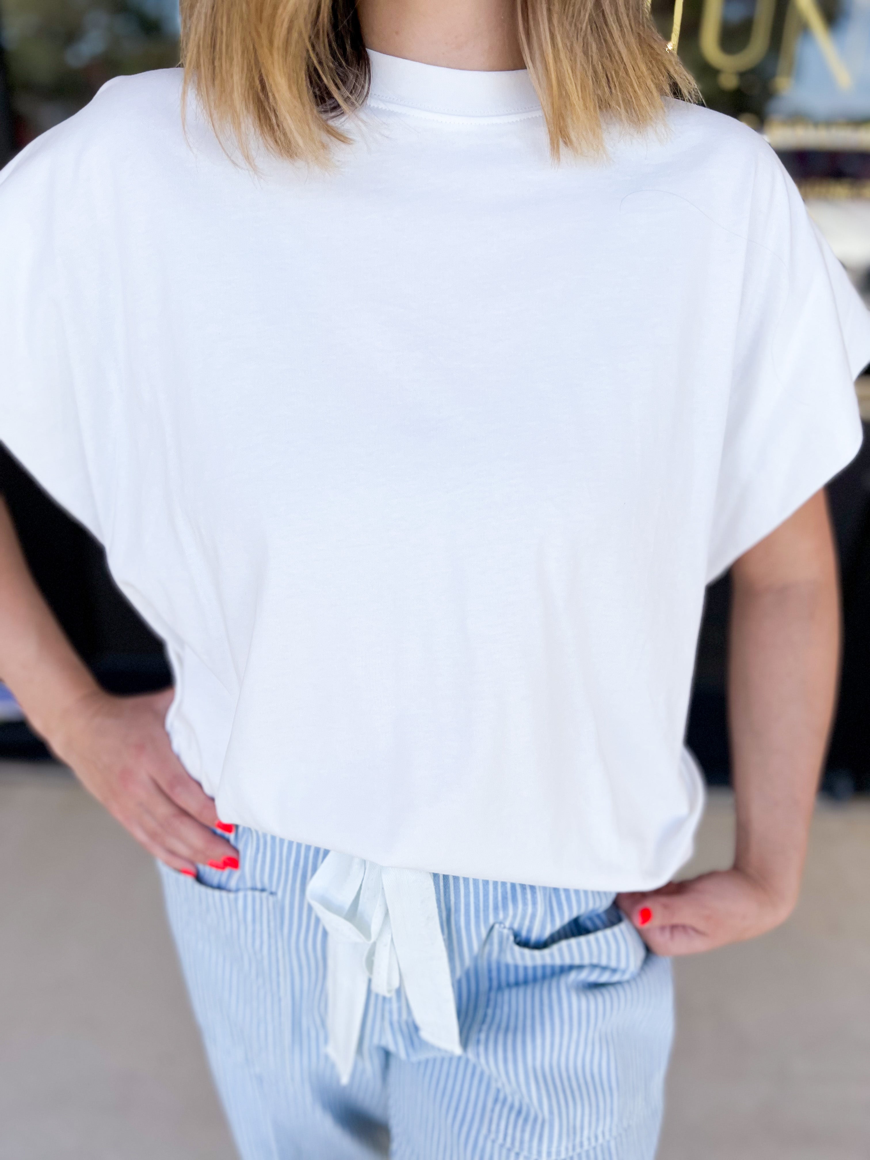 Oversized Basic Tee - Ivory-210 Casual Blouses-PINCH-July & June Women's Fashion Boutique Located in San Antonio, Texas