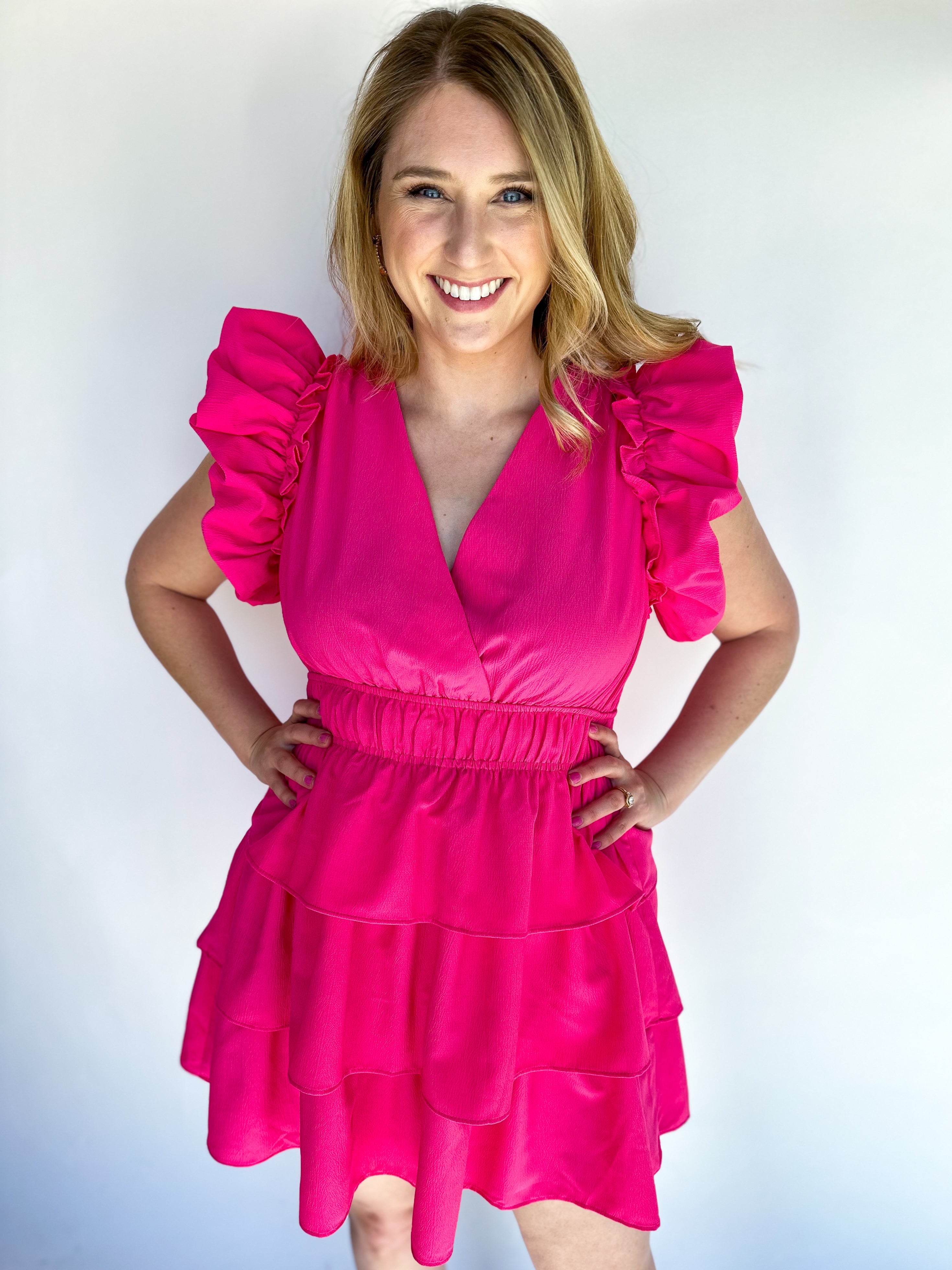 Arden Mini Dress - Pink-510 Mini-ENTRO-July & June Women's Fashion Boutique Located in San Antonio, Texas