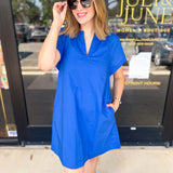 The Melinda Mini Dress - Blue-510 Mini-PINCH-July & June Women's Fashion Boutique Located in San Antonio, Texas