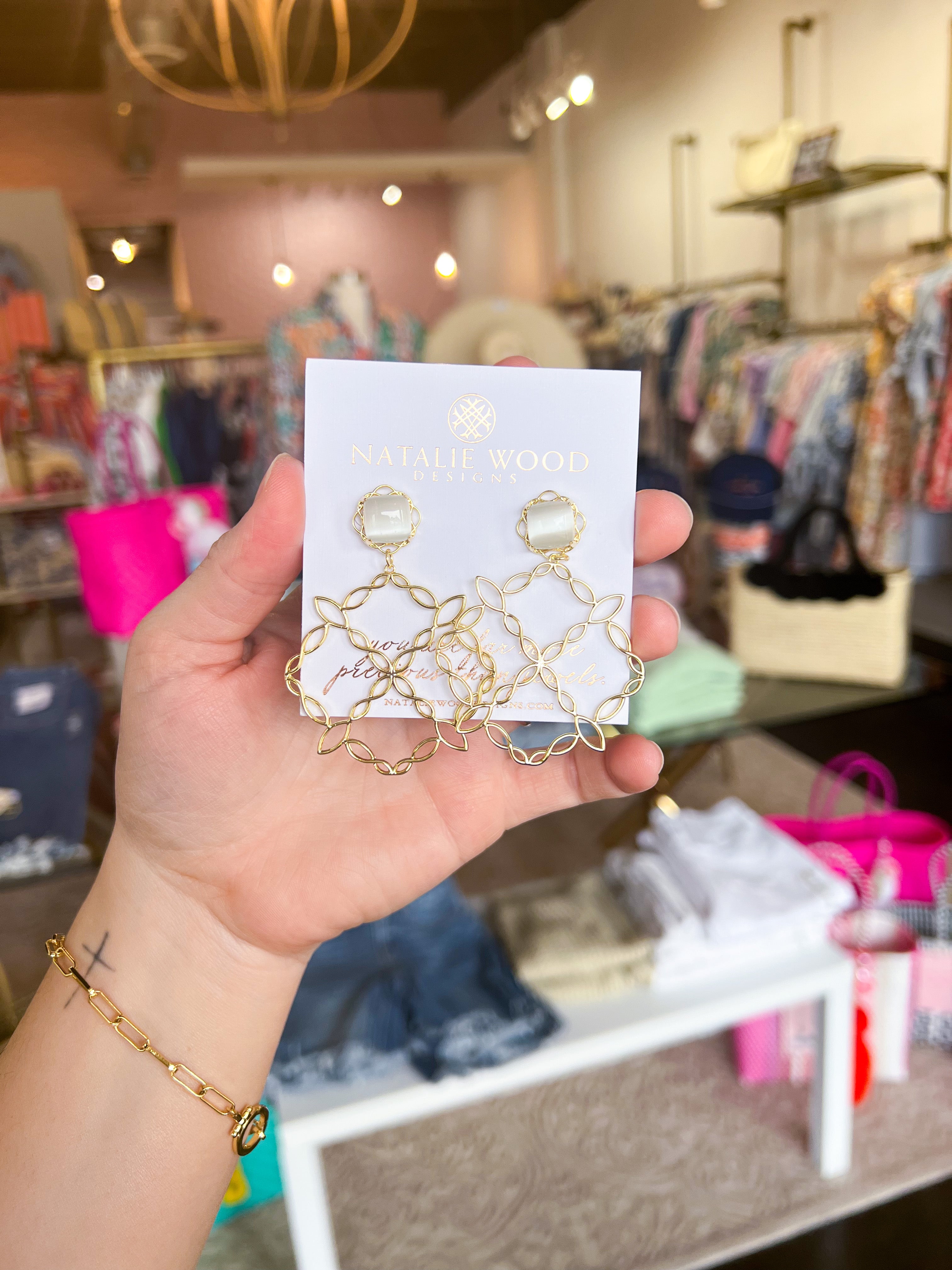 Natalie Wood - Bloom Statement Earrings in Pearl-110 Jewelry & Hair-Natalie Wood-July & June Women's Fashion Boutique Located in San Antonio, Texas