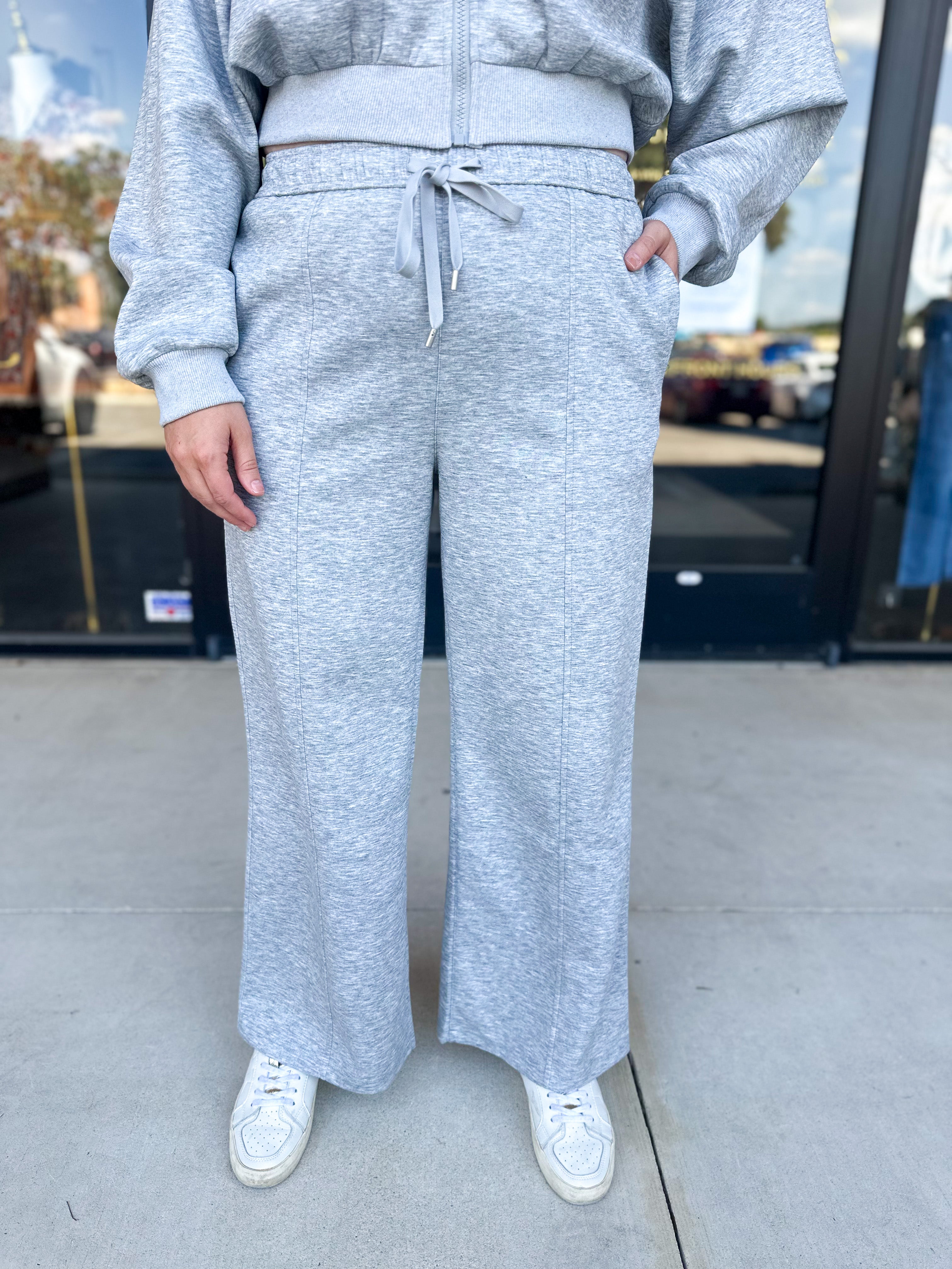 Soft Modal Lounge Pants - Grey-300 Athleisure/Lounge-SKIES ARE BLUE-July & June Women's Fashion Boutique Located in San Antonio, Texas
