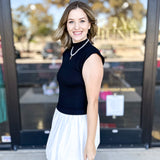 Mock Neck Bubble Mini Hem Mini Dress-510 Mini-ABLE-July & June Women's Fashion Boutique Located in San Antonio, Texas