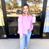Your Best Friend Button Down Blouse - Pink-200 Fashion Blouses-SKIES ARE BLUE-July & June Women's Fashion Boutique Located in San Antonio, Texas