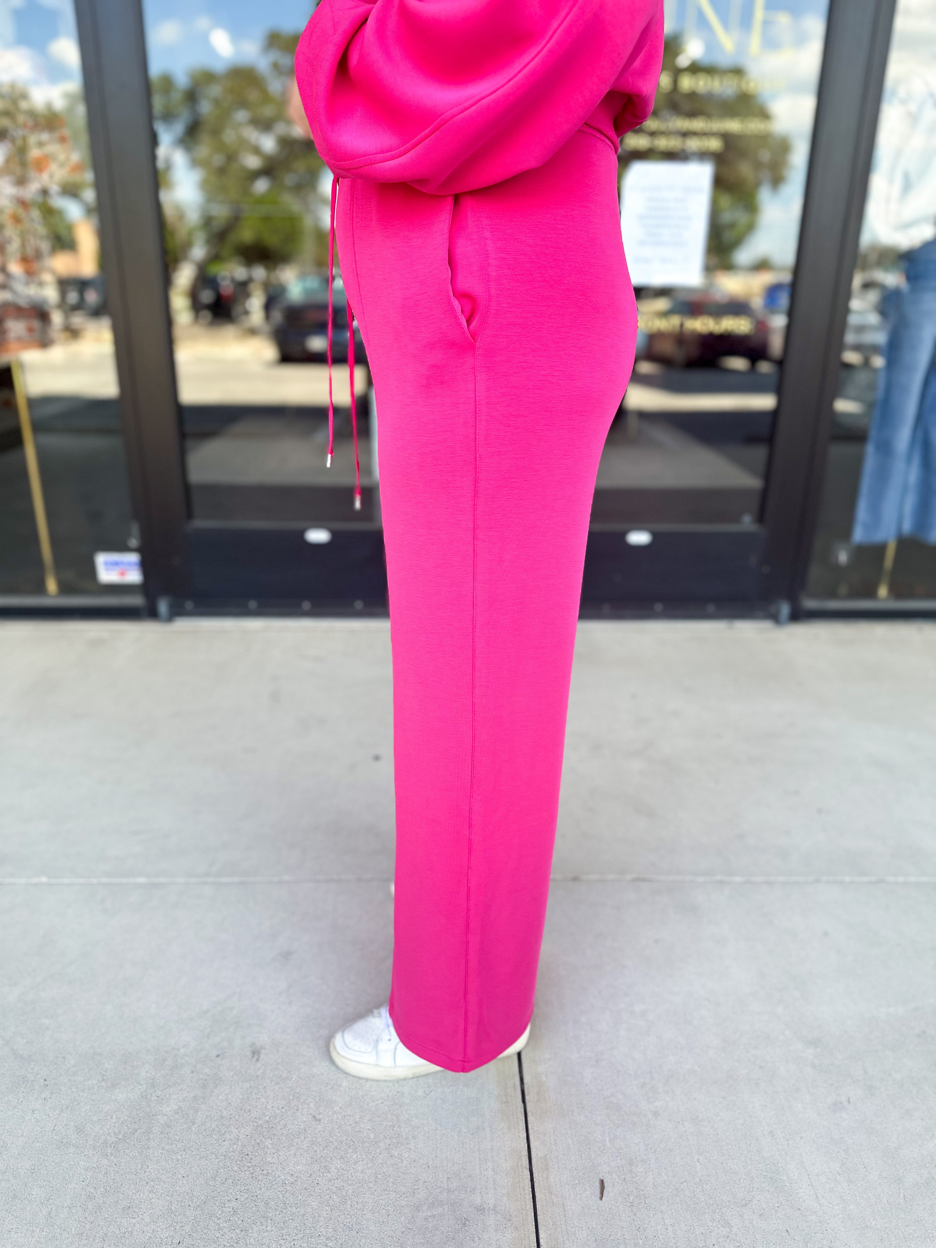 Soft Modal Lounge Pants - Fuchsia Pink-300 Athleisure/Lounge-SKIES ARE BLUE-July & June Women's Fashion Boutique Located in San Antonio, Texas