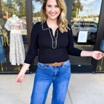 Tailored Knit Long Sleeve - Black-230 Sweaters/Cardis-LISTICLE-July & June Women's Fashion Boutique Located in San Antonio, Texas