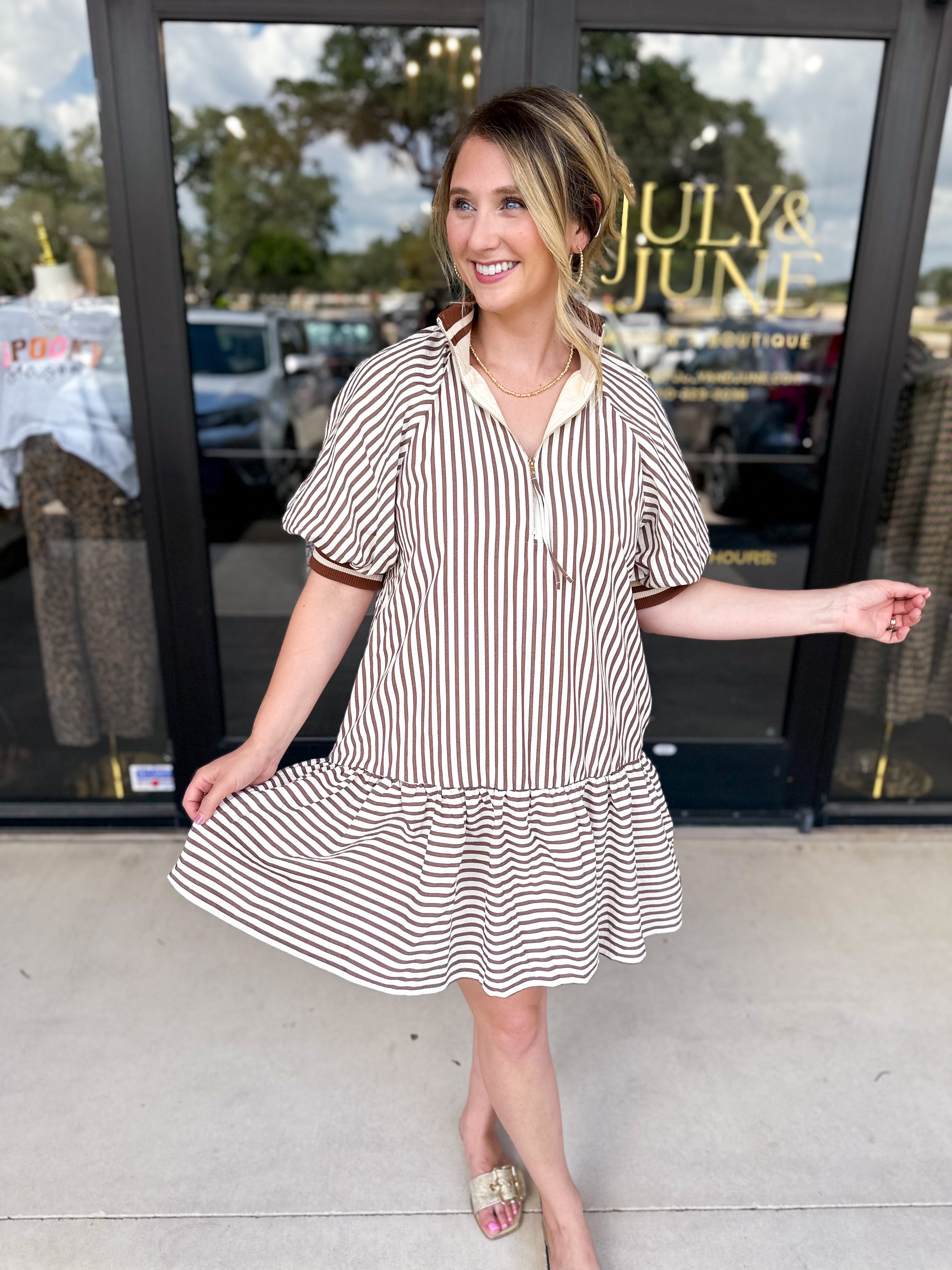 The Sienna Zip Mini Dress-510 Mini-ENTRO-July & June Women's Fashion Boutique Located in San Antonio, Texas