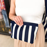 Isla Zip Pouch - Navy-130 ACCESSORIES-SHIRALEAH-July & June Women's Fashion Boutique Located in San Antonio, Texas