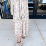 Mocha Floral Midi Skirt-410 Shorts/Skirts-POLOGRAM-July & June Women's Fashion Boutique Located in San Antonio, Texas