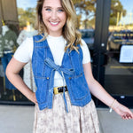 Front Tie Denim Vest-600 Outerwear-LISTICLE-July & June Women's Fashion Boutique Located in San Antonio, Texas
