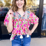 THML - Garden Harvest Blouse-200 Fashion Blouses-THML-July & June Women's Fashion Boutique Located in San Antonio, Texas