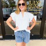 THML - Breezy Gauze Blouse-200 Fashion Blouses-THML-July & June Women's Fashion Boutique Located in San Antonio, Texas