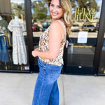 Autumn Abstract Lace Cami-200 Fashion Blouses-SKIES ARE BLUE-July & June Women's Fashion Boutique Located in San Antonio, Texas