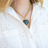 Easton Elle - Labradorite Heart Loop Necklace-110 Jewelry & Hair-Easton Elle-July & June Women's Fashion Boutique Located in San Antonio, Texas