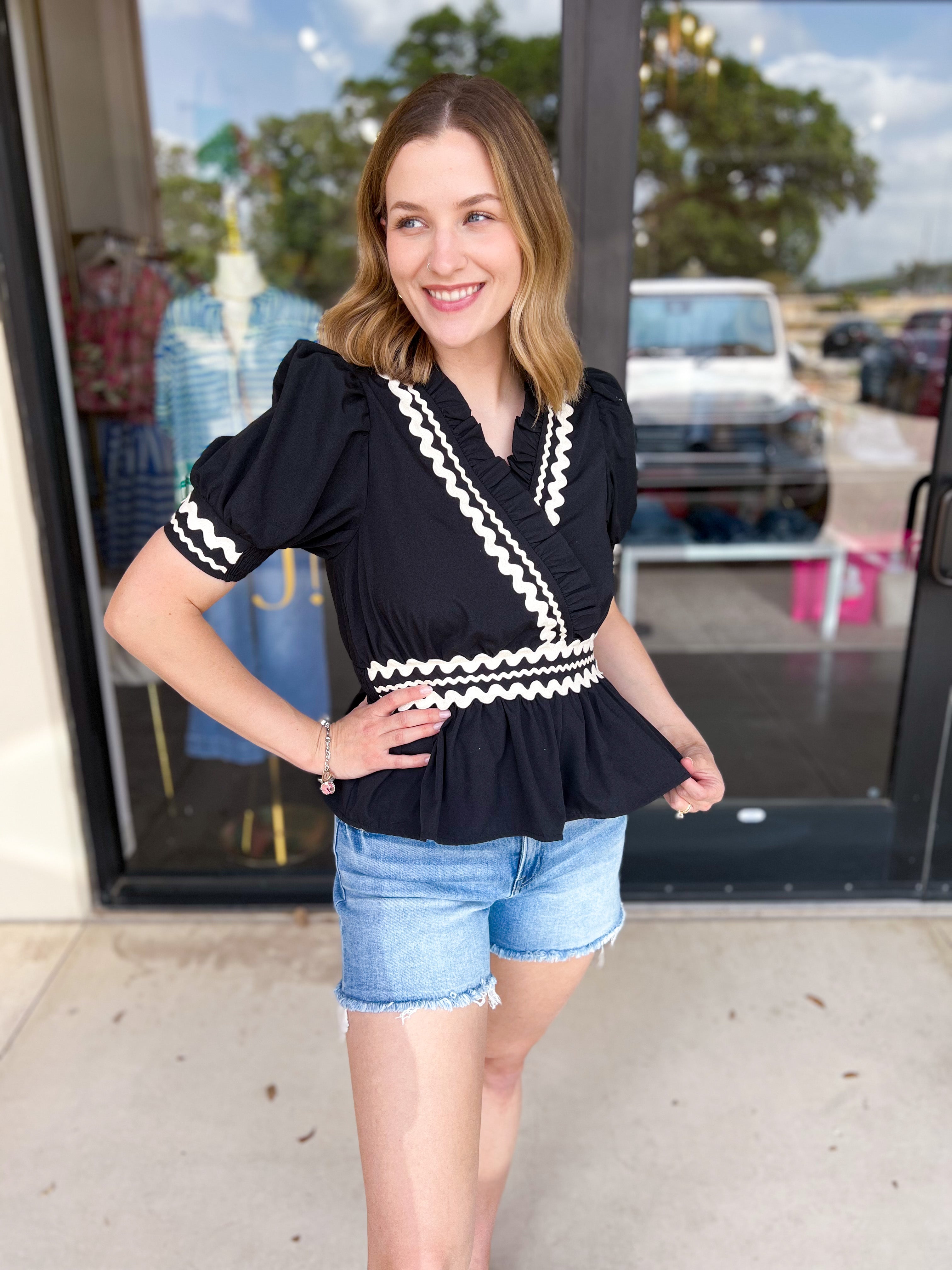 Kendra Blouse-200 Fashion Blouses-ENTRO-July & June Women's Fashion Boutique Located in San Antonio, Texas