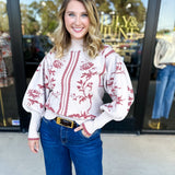 The Vintage Floral Sweater - Cream-230 Sweaters/Cardis-FATE-July & June Women's Fashion Boutique Located in San Antonio, Texas