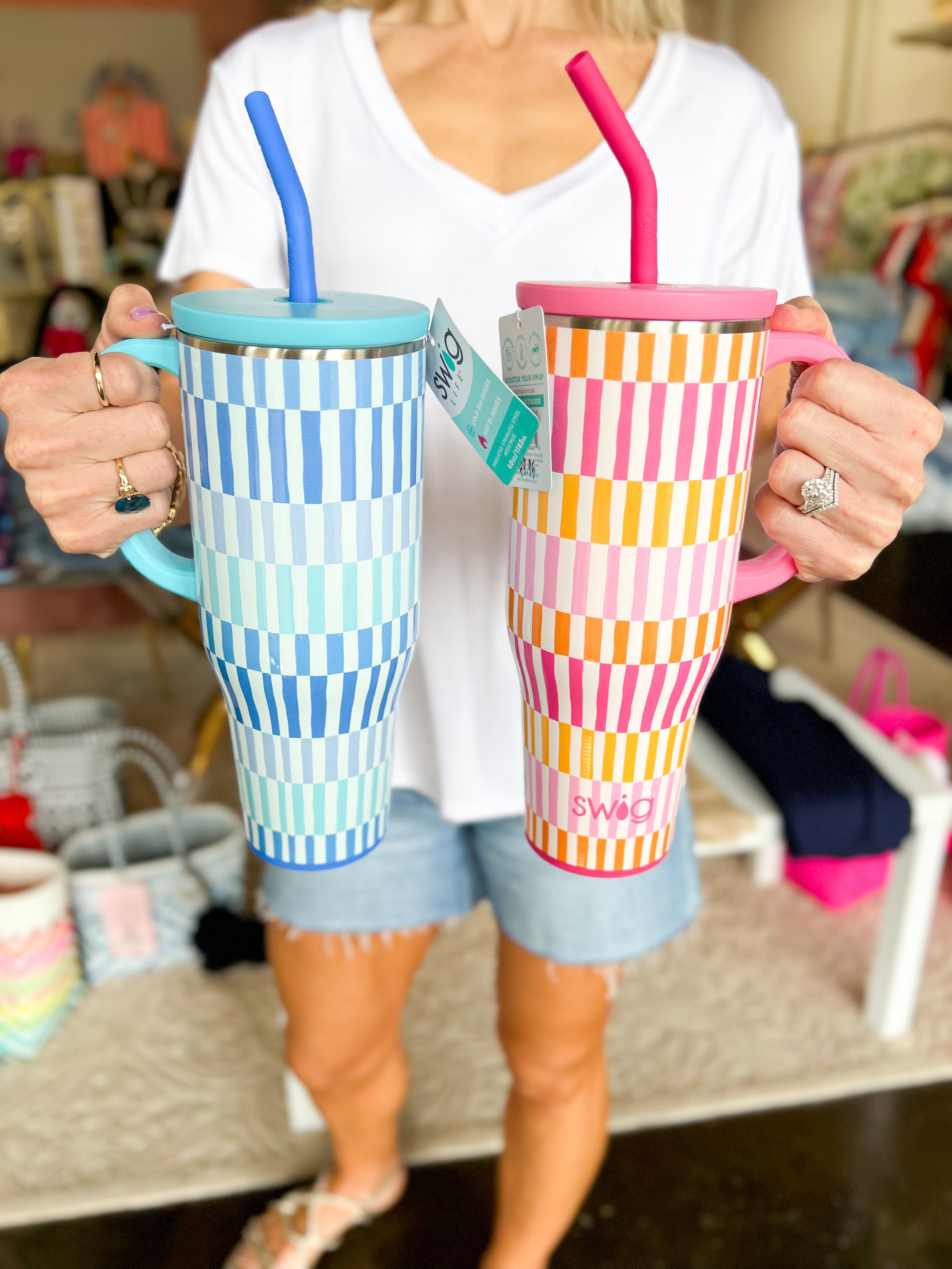 SWIG - Sherbet Stripe Mega Mug (40oz.)-140 Gifts + Home-SWIG-July & June Women's Fashion Boutique Located in San Antonio, Texas