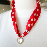 Scarf Necklace - Polka Dot-110 Jewelry & Hair-HART DESIGNS-July & June Women's Fashion Boutique Located in San Antonio, Texas
