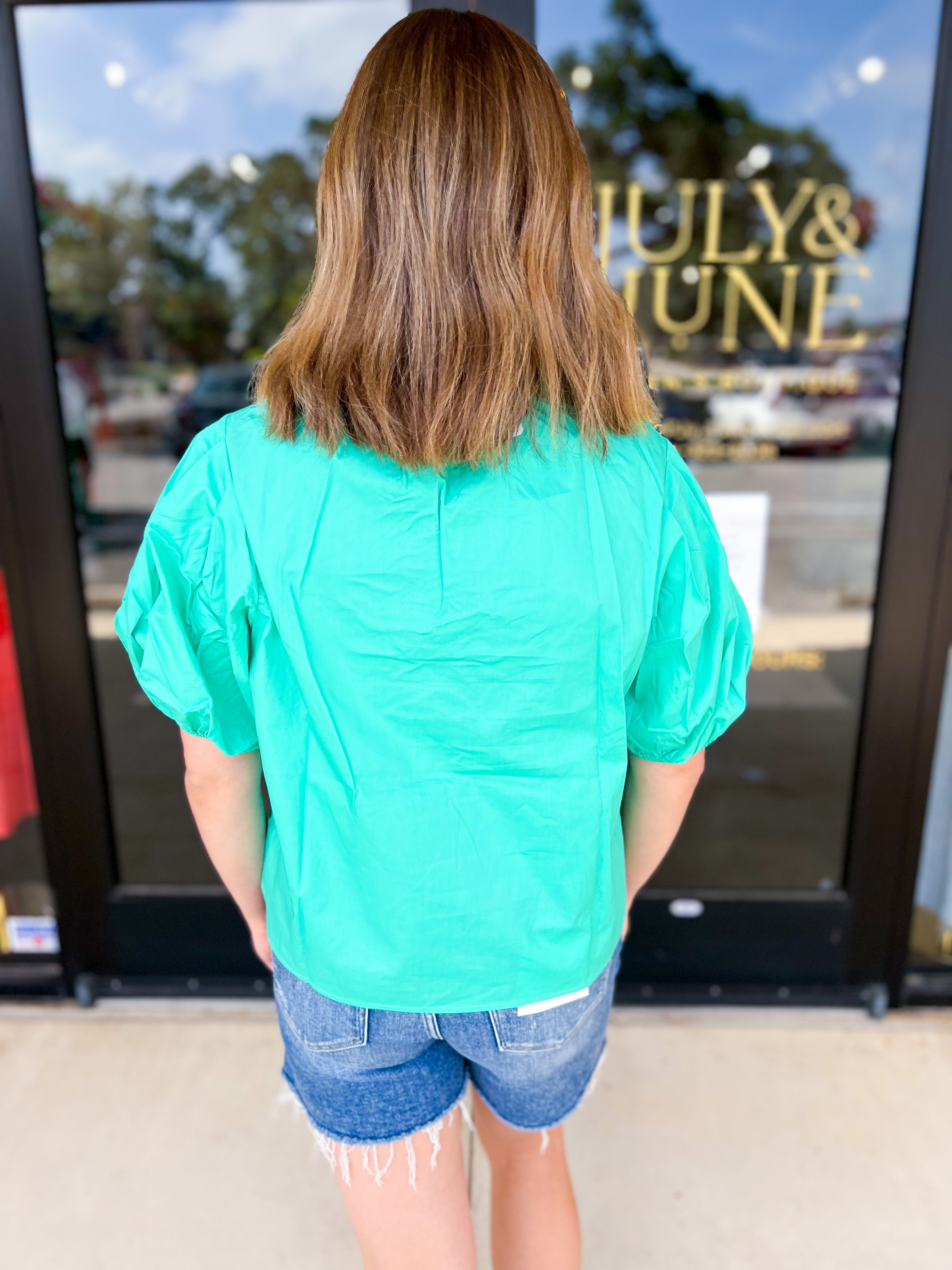 Simply Sweet Blouse - Spearmint-200 Fashion Blouses-PINCH-July & June Women's Fashion Boutique Located in San Antonio, Texas