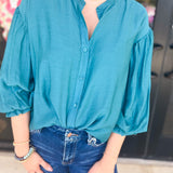The Avery Blouse - Teal-200 Fashion Blouses-FATE-July & June Women's Fashion Boutique Located in San Antonio, Texas