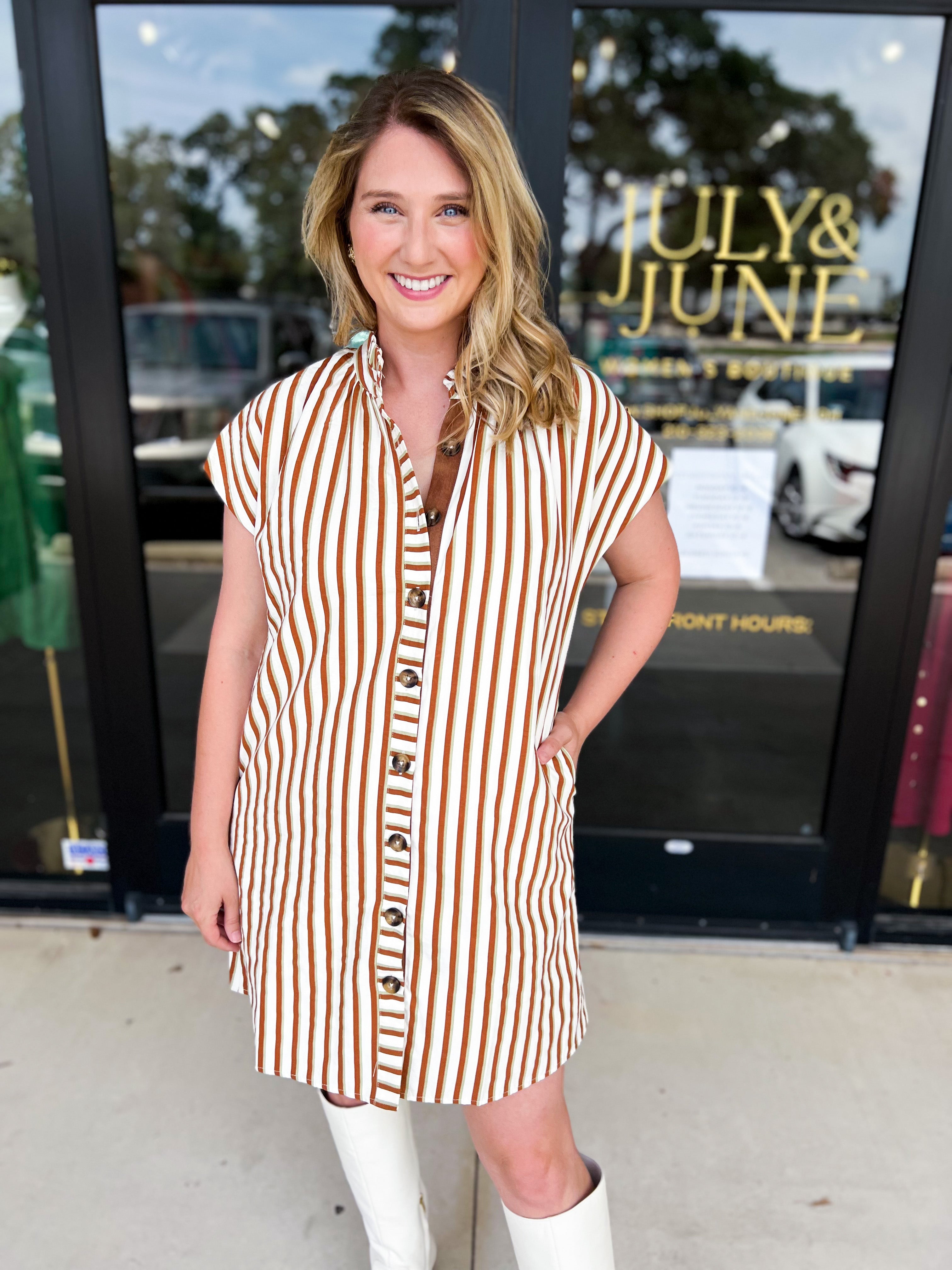 THML - Button Up Mini Dress-510 Mini-THML-July & June Women's Fashion Boutique Located in San Antonio, Texas