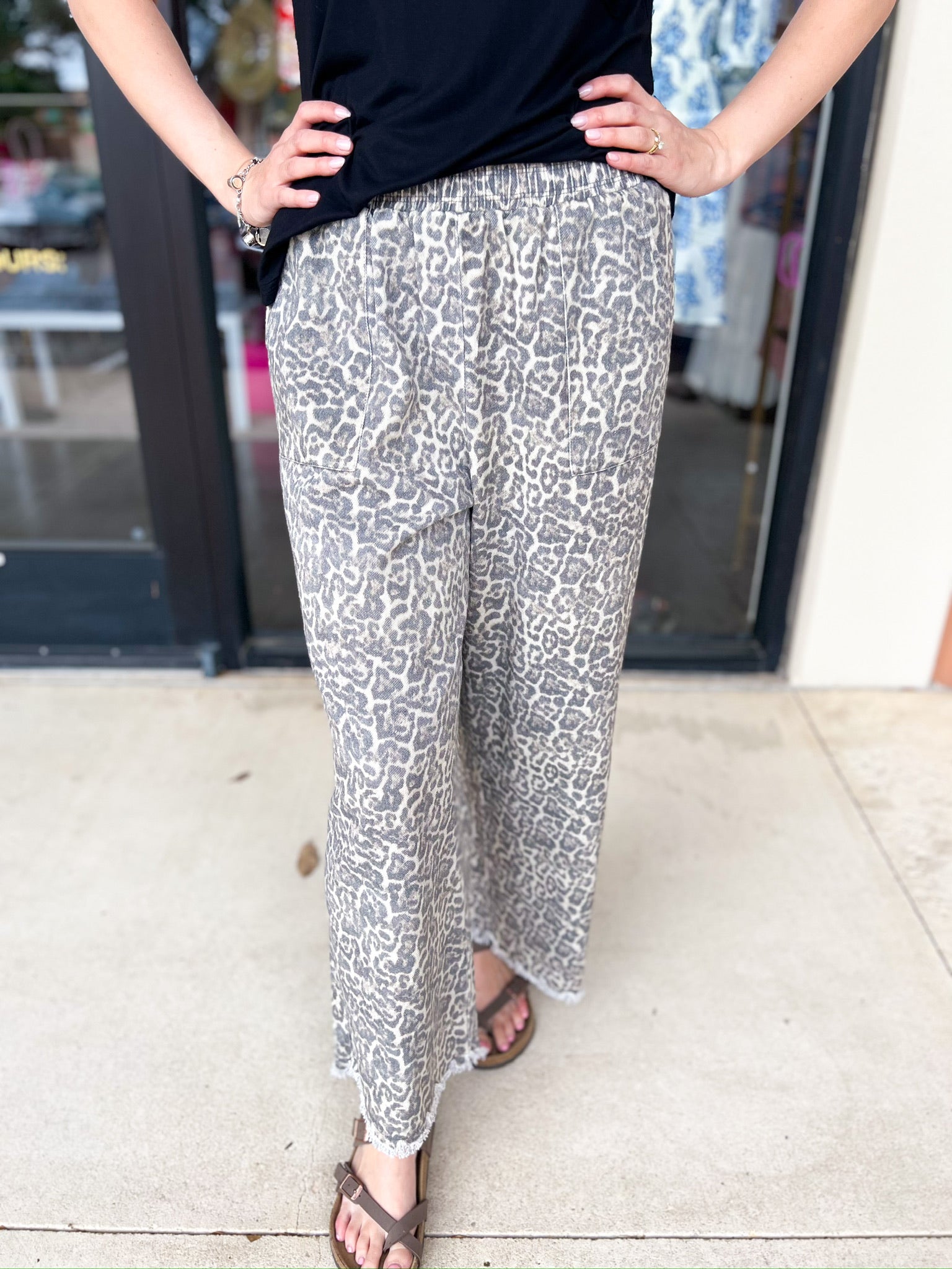 Wide Leg Cheetah Pants-400 Pants-JODIFL-July & June Women's Fashion Boutique Located in San Antonio, Texas