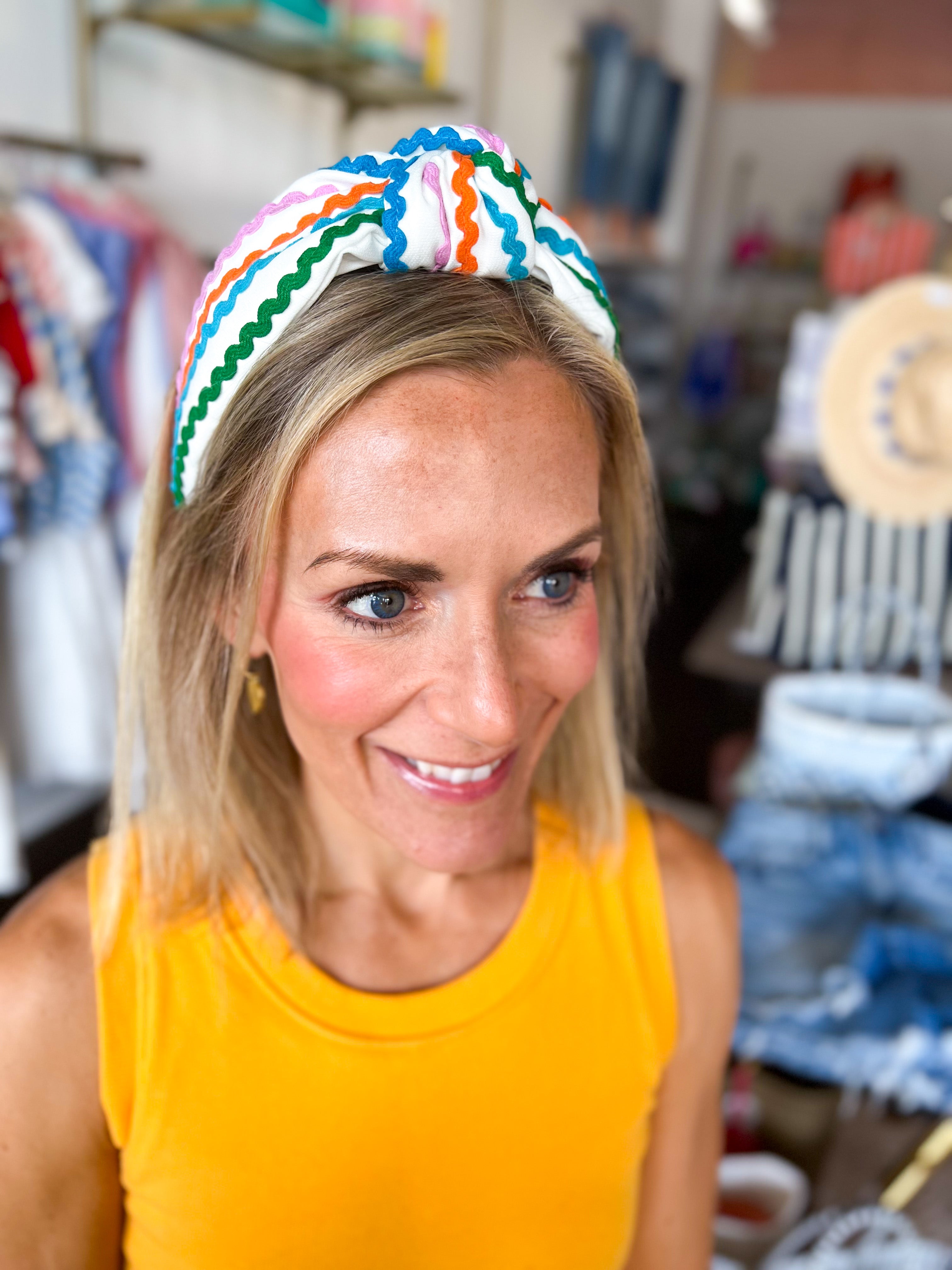 Ric Rac Knotted Headband - Multi-130 Accessories-SHIRALEAH-July & June Women's Fashion Boutique Located in San Antonio, Texas