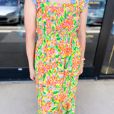 THML - Floral Sunshine Midi Dress-500 Midi-THML-July & June Women's Fashion Boutique Located in San Antonio, Texas