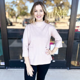 Sparkle Mock Neck Sweater- Rosé-230 Sweaters/Cardis-FATE-July & June Women's Fashion Boutique Located in San Antonio, Texas