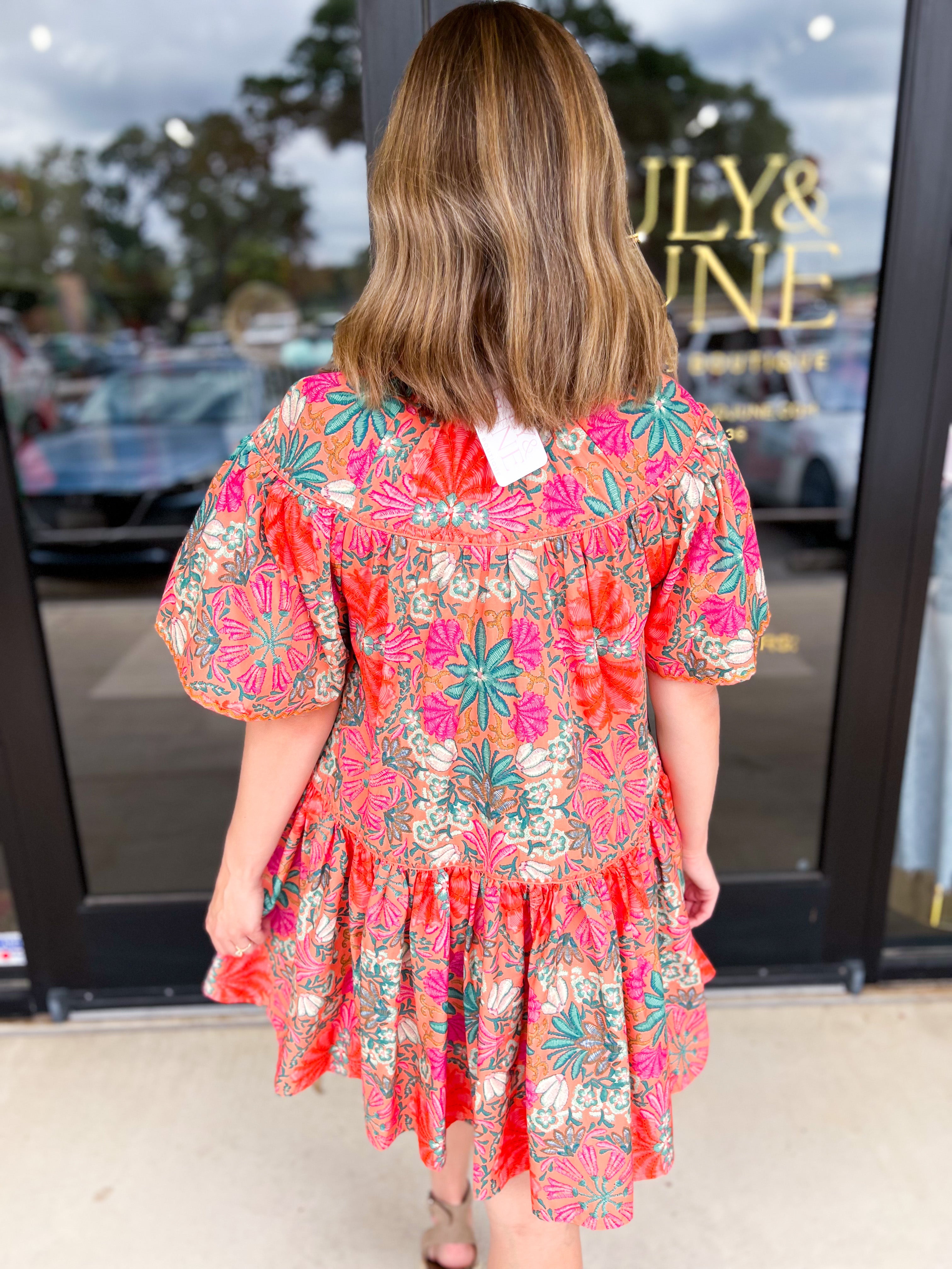 The Carrie Floral Print Mini Dress-510 Mini-OLIVACEOUS-July & June Women's Fashion Boutique Located in San Antonio, Texas