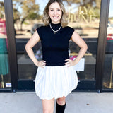 Mock Neck Bubble Mini Hem Mini Dress-510 Mini-ABLE-July & June Women's Fashion Boutique Located in San Antonio, Texas