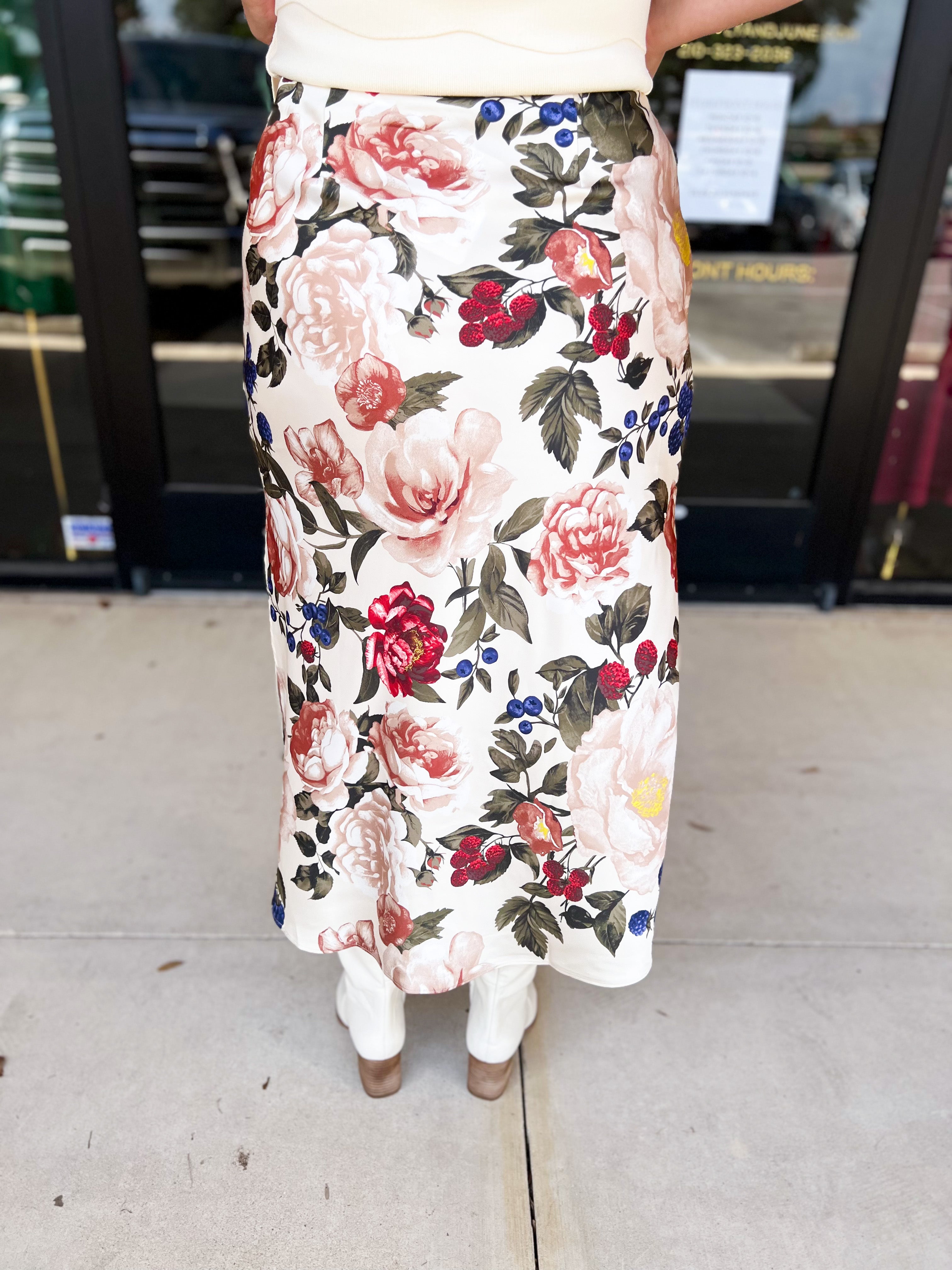 The Eden Midi Skirt-410 Shorts/Skirts-SKIES ARE BLUE-July & June Women's Fashion Boutique Located in San Antonio, Texas
