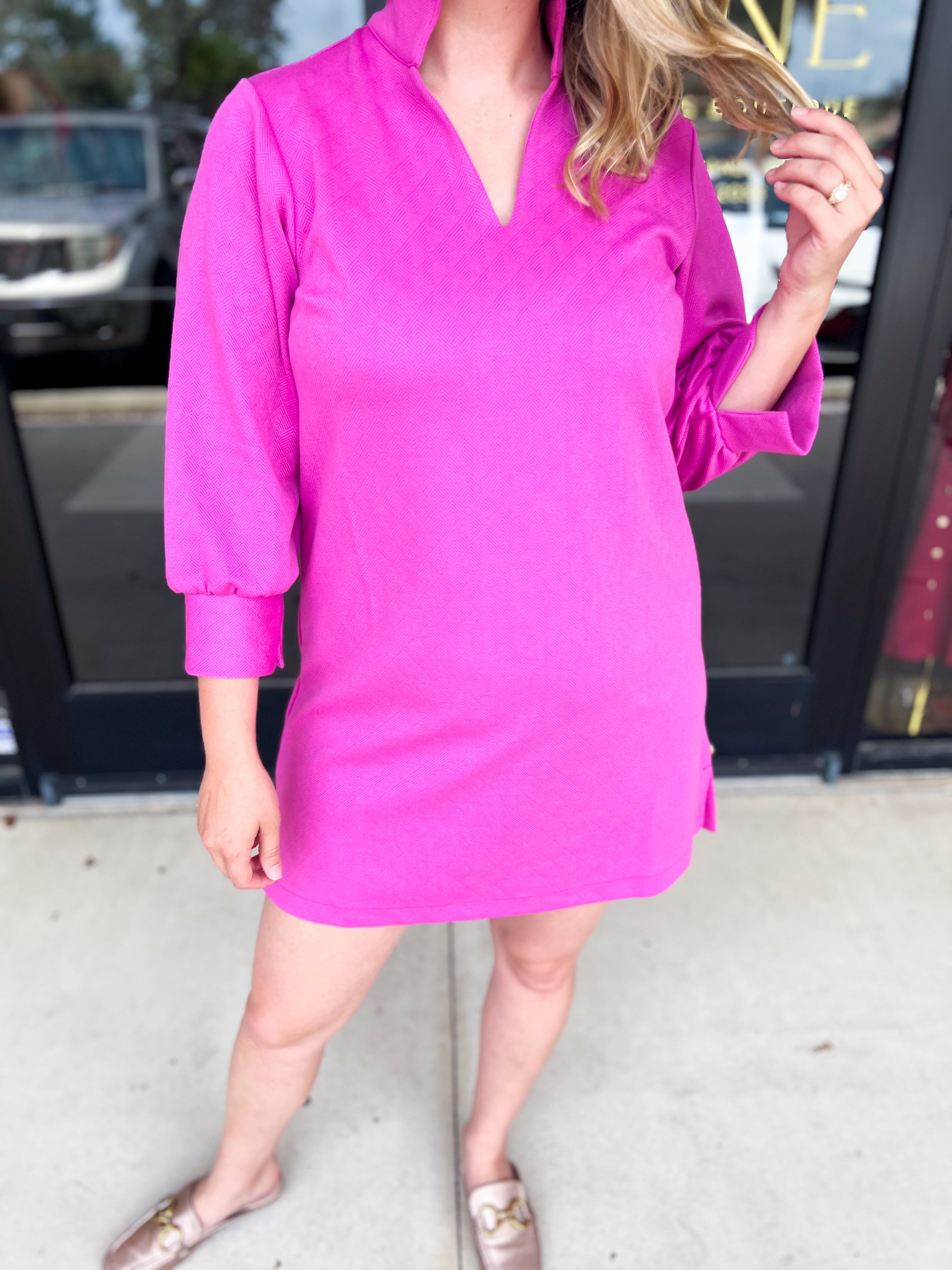 Mary Square - Hadley Mini Dress - Hot Pink-510 Mini-MARY SQUARE-July & June Women's Fashion Boutique Located in San Antonio, Texas