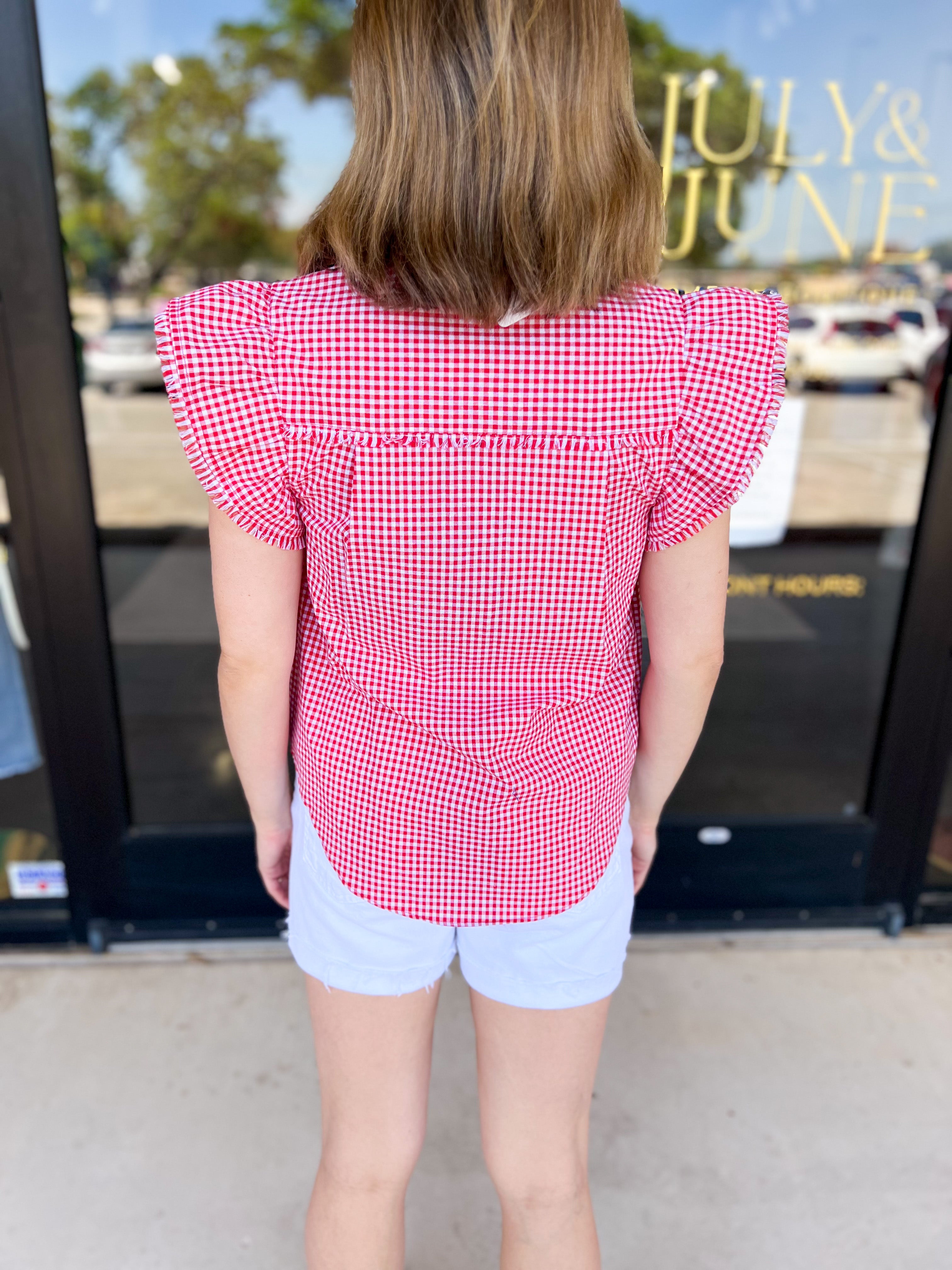 Sweet As Can Be Blouse - Red-200 Fashion Blouses-OLIVACEOUS-July & June Women's Fashion Boutique Located in San Antonio, Texas