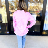 Your Best Friend Button Down Blouse - Pink-200 Fashion Blouses-SKIES ARE BLUE-July & June Women's Fashion Boutique Located in San Antonio, Texas