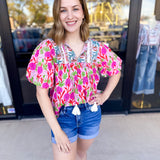 THML - Garden Harvest Blouse-200 Fashion Blouses-THML-July & June Women's Fashion Boutique Located in San Antonio, Texas