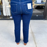 Vervet - Mid Rise Dark Wash Slim Straight Jeans-400 Pants-VEVERT BY FLYING MONKEY-July & June Women's Fashion Boutique Located in San Antonio, Texas