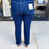 Vervet - Mid Rise Dark Wash Slim Straight Jeans-400 Pants-VEVERT BY FLYING MONKEY-July & June Women's Fashion Boutique Located in San Antonio, Texas