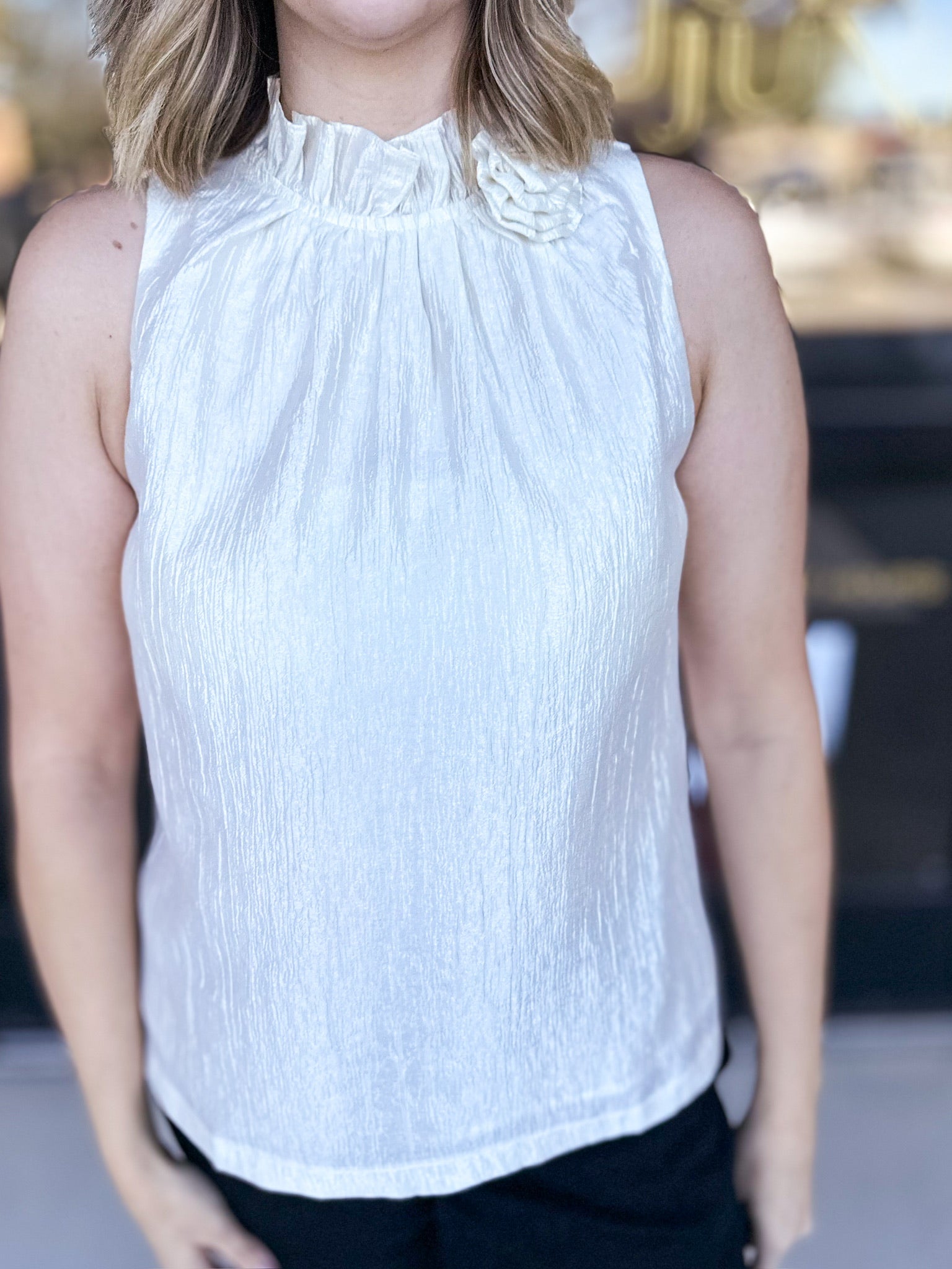 High Neck Tank-200 Fashion Blouses-PINCH-July & June Women's Fashion Boutique Located in San Antonio, Texas