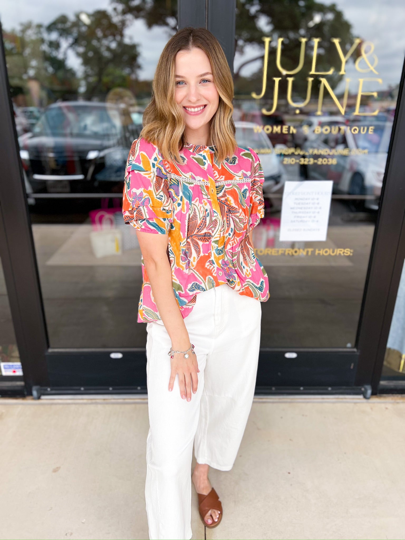 Pastel Paradise Blouse-200 Fashion Blouses-FATE-July & June Women's Fashion Boutique Located in San Antonio, Texas